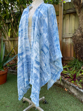 Load image into Gallery viewer, Linen Naturally Dyed Indigo Cape
